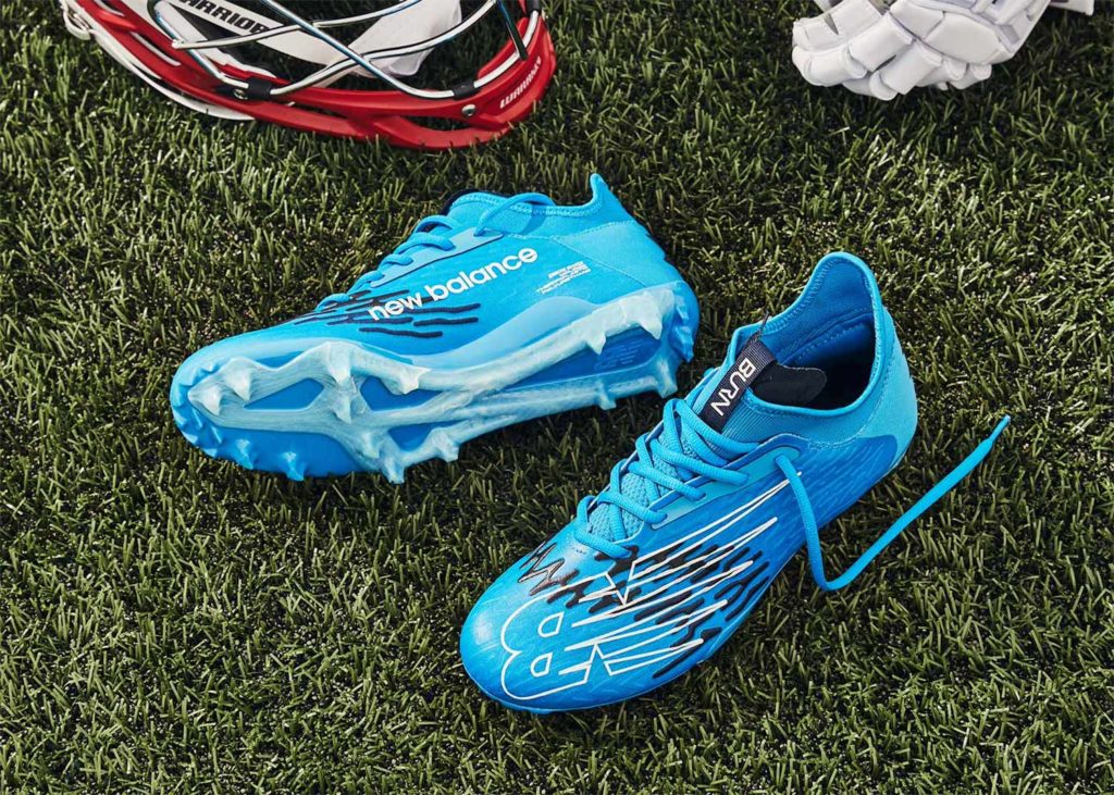 A close up of New Balance's latests footwear and sports cleat for lacrosse. Photographed and produced by Unrivaled in Baltimore, MD.