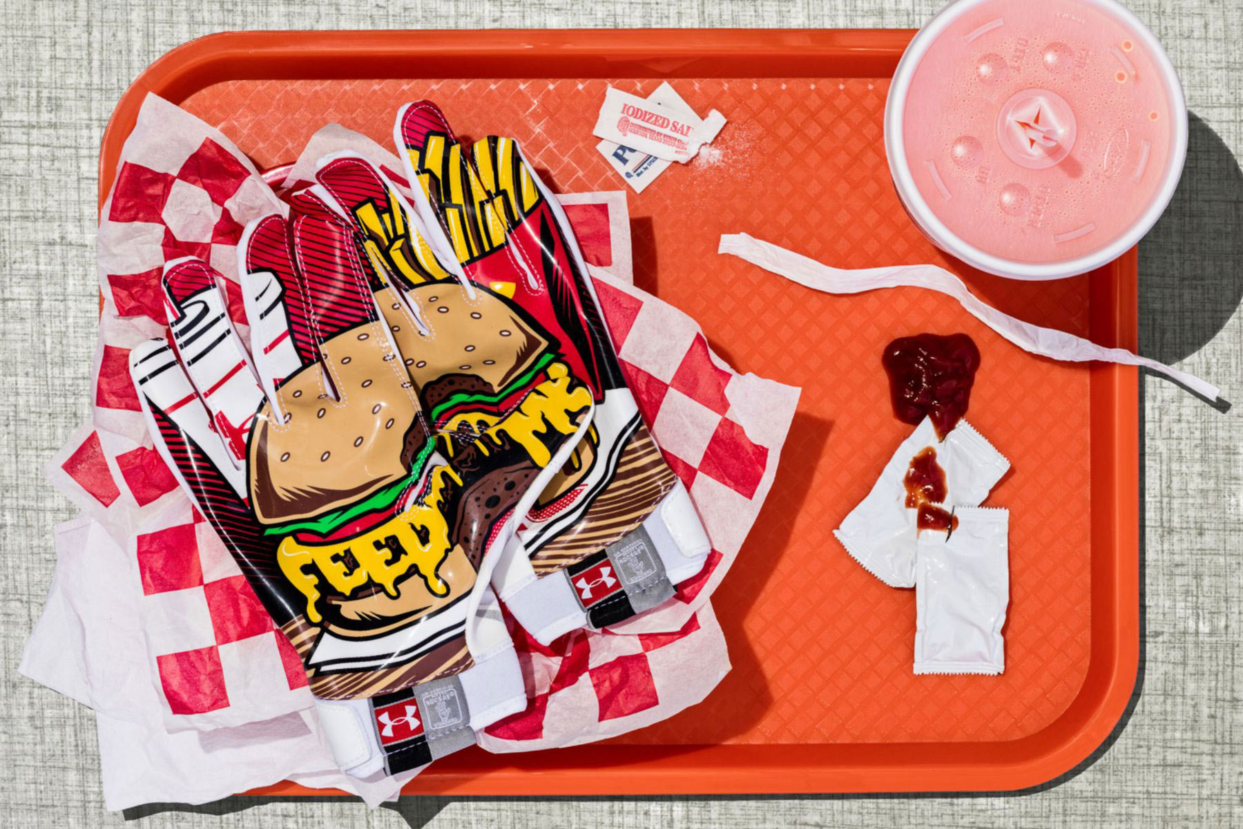 Under Armor football gloves, 