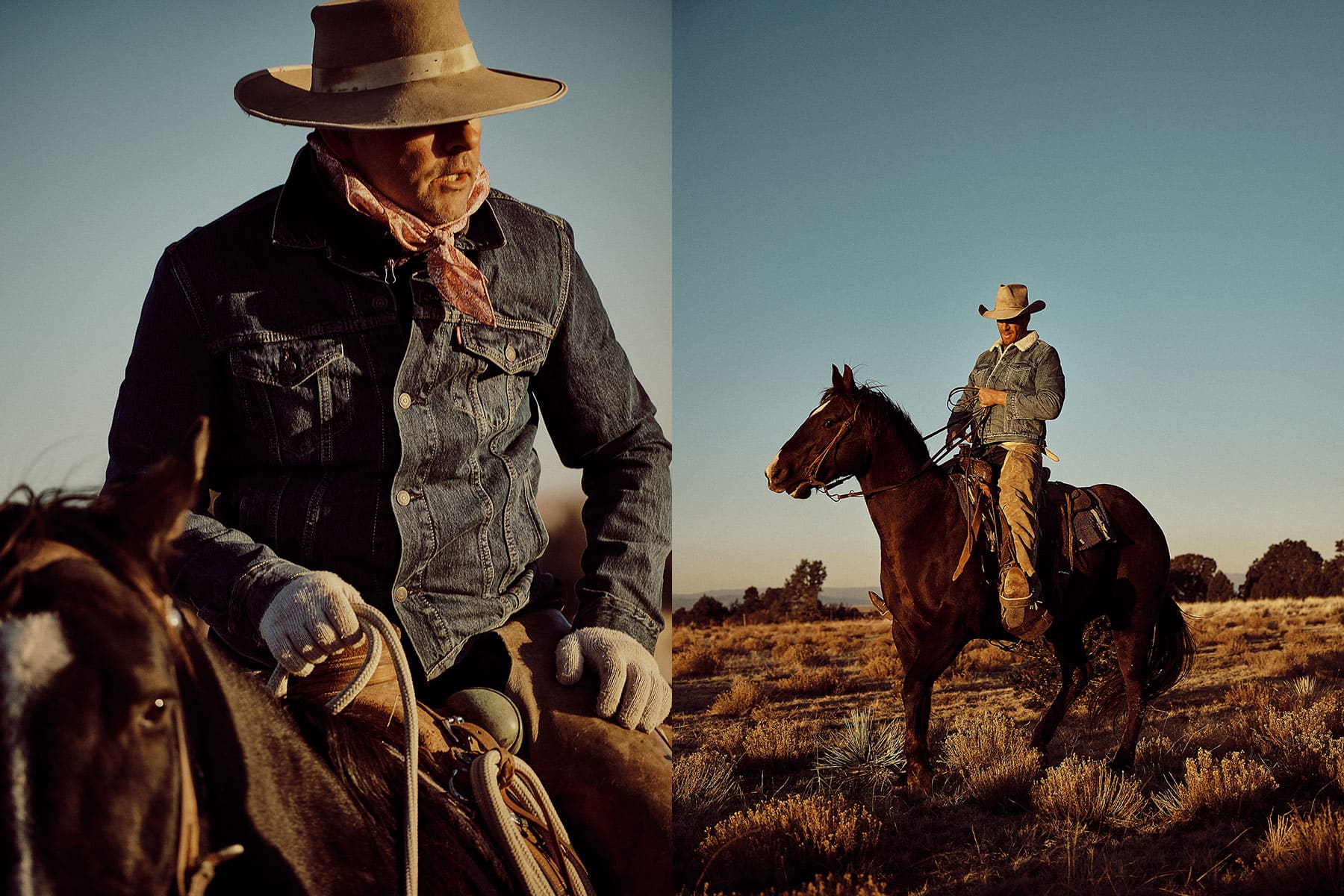 A rancher and cowboy works on the ranch in Santa Fe.