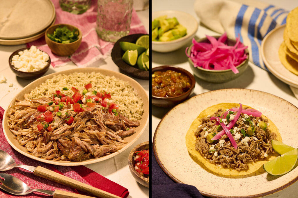 LOS ANGELES food and advertising photographer, Rebecca Peloquin, photographed Del Real's tacos and braised meat, plated in elaborate and authentic Mexican table settings.